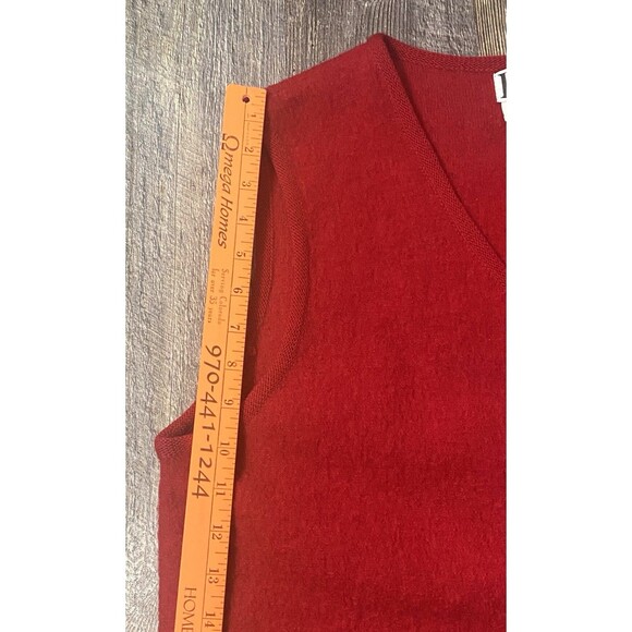 Vtg R&K Women's Red Silver Horse Bit Wool Vest 10 Equestrian Holiday Old Money - Picture 9 of 11